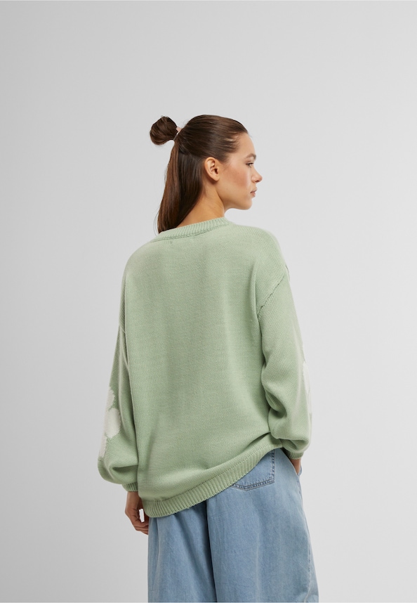 Cloud 5ive Crewneck Knit Sweater with Flowers-1