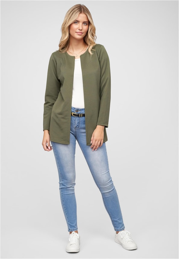 Strickjacke offener ribbed Cardigan-4