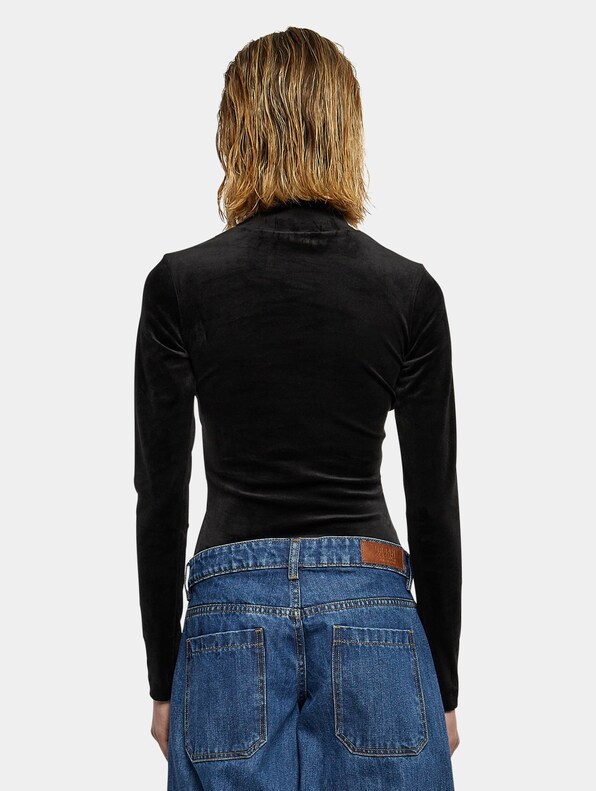 Ladies Velvet Cut-Out Turtleneck Body-1