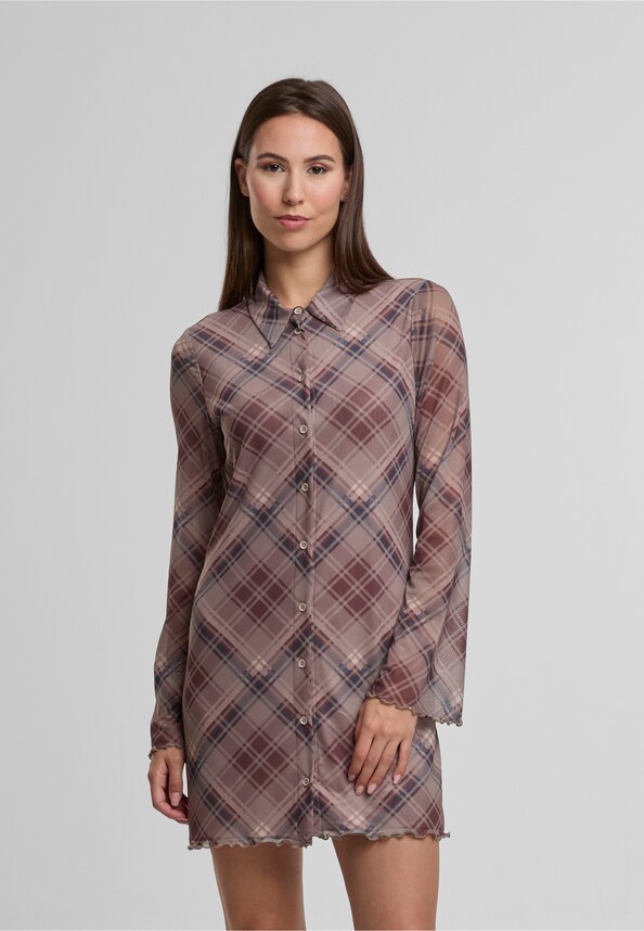 NMGRACIE L/S MESH SHIRT DRESS JRS FWD-0