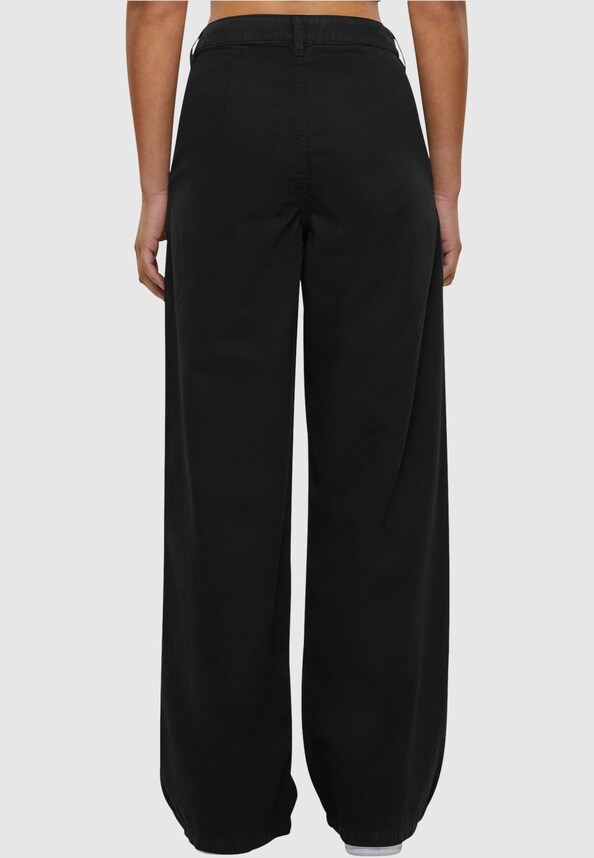 Ladies Organic Pleated Cotton Pants-1