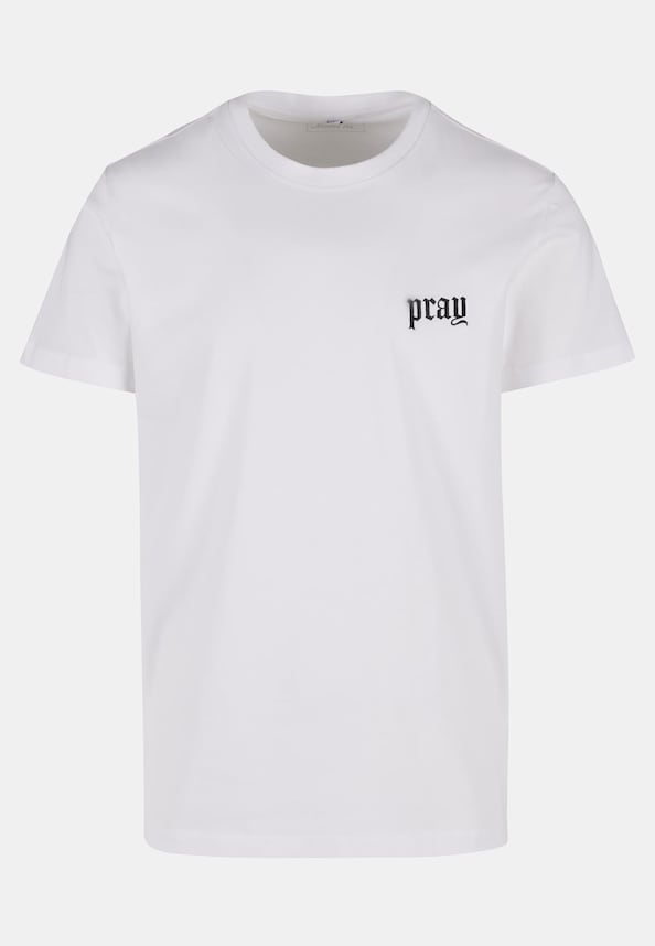 Pray Old English Wording EMB Tee-2