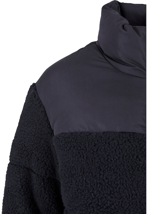 Ladies Short Sherpa Mix Puffer Jacket-6