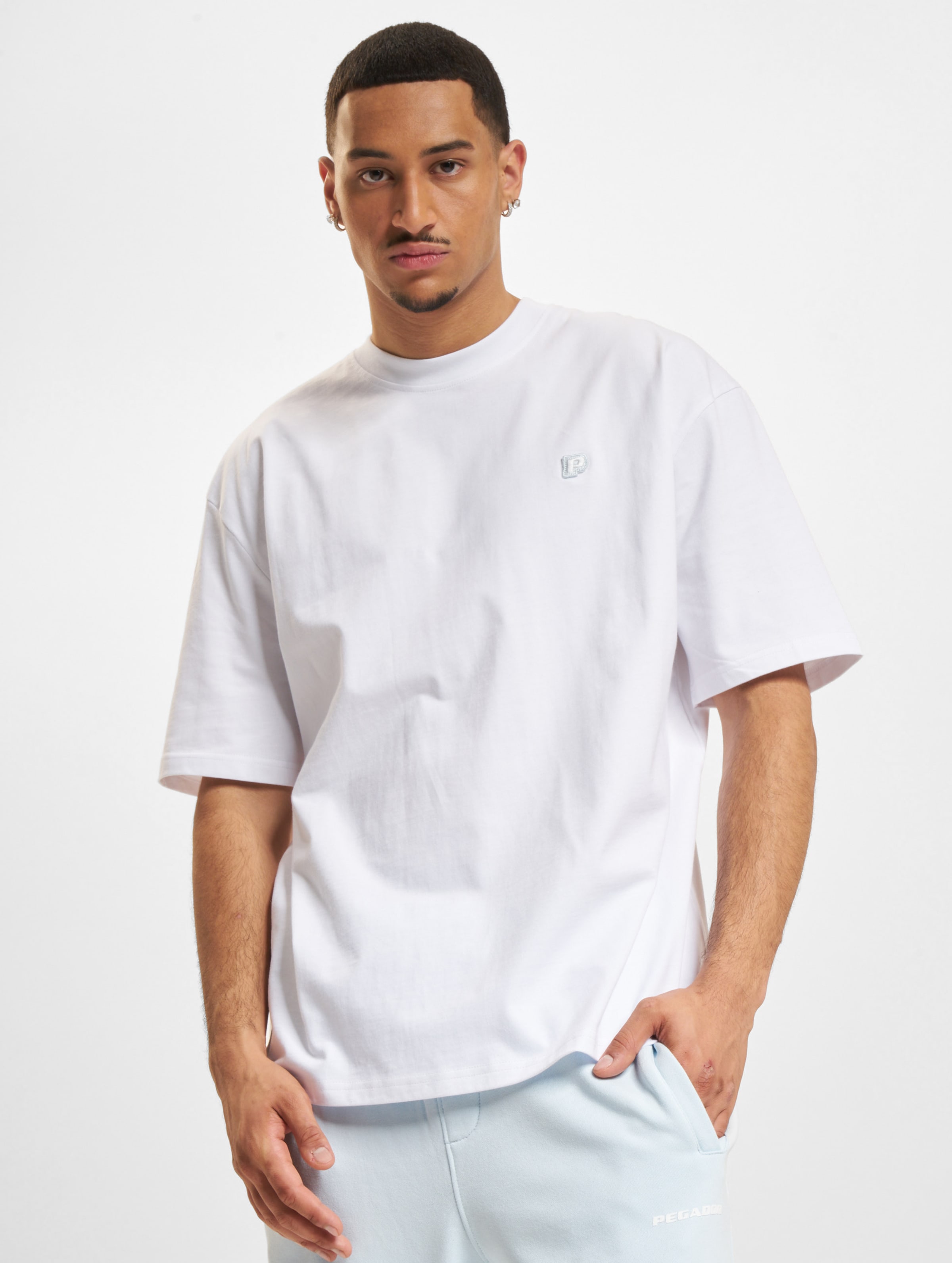PEGADOR Leono Boxy T-Shirts Männer,Unisex op kleur wit, Maat S