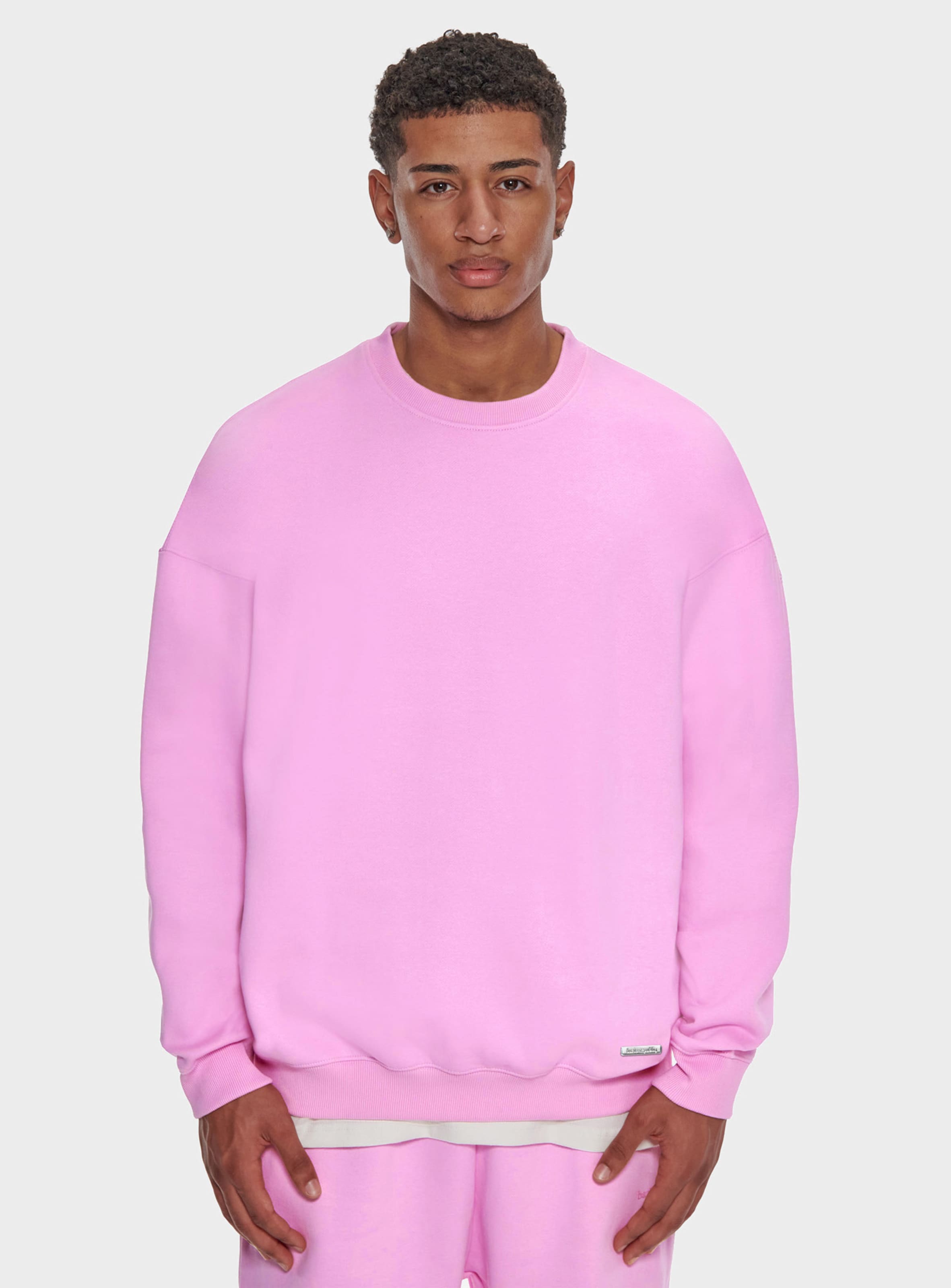 Bazix Republiq Super Heavy Blank Pullover Mannen op kleur roze, Maat XS
