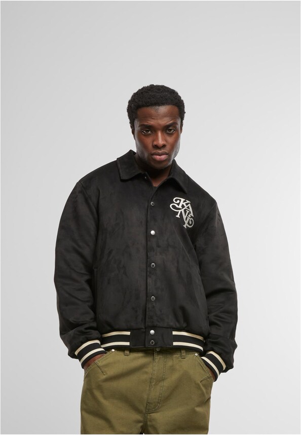 Kani Legacy Faux Suede Bowling Jacket-0