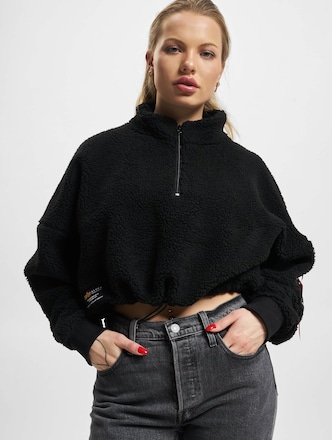 Alpha Industries Teddy Oversized Cropped Half Zip Pullover
