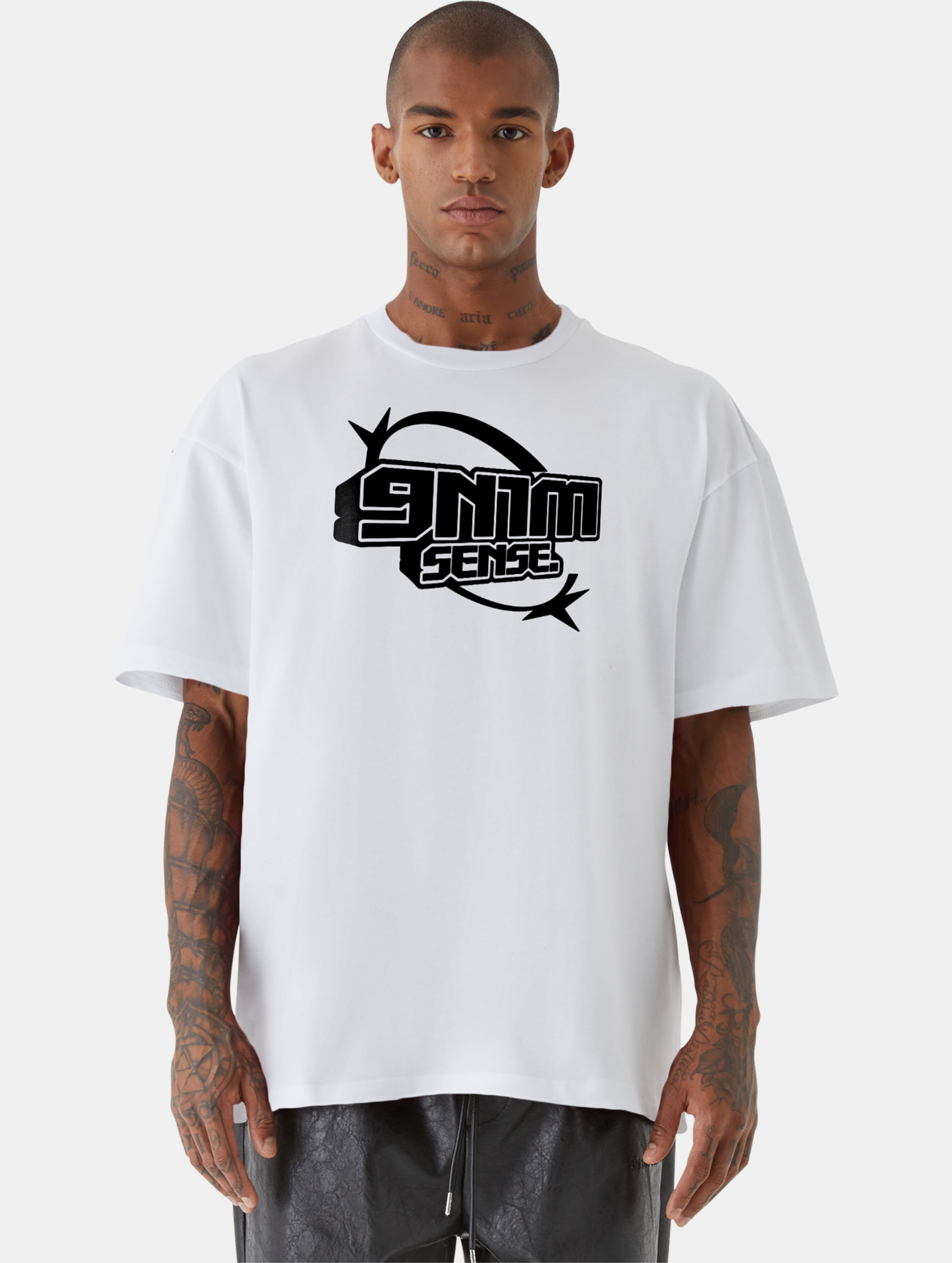 9N1M SENSE Y2K T-Shirt Männer,Unisex op kleur wit, Maat XL