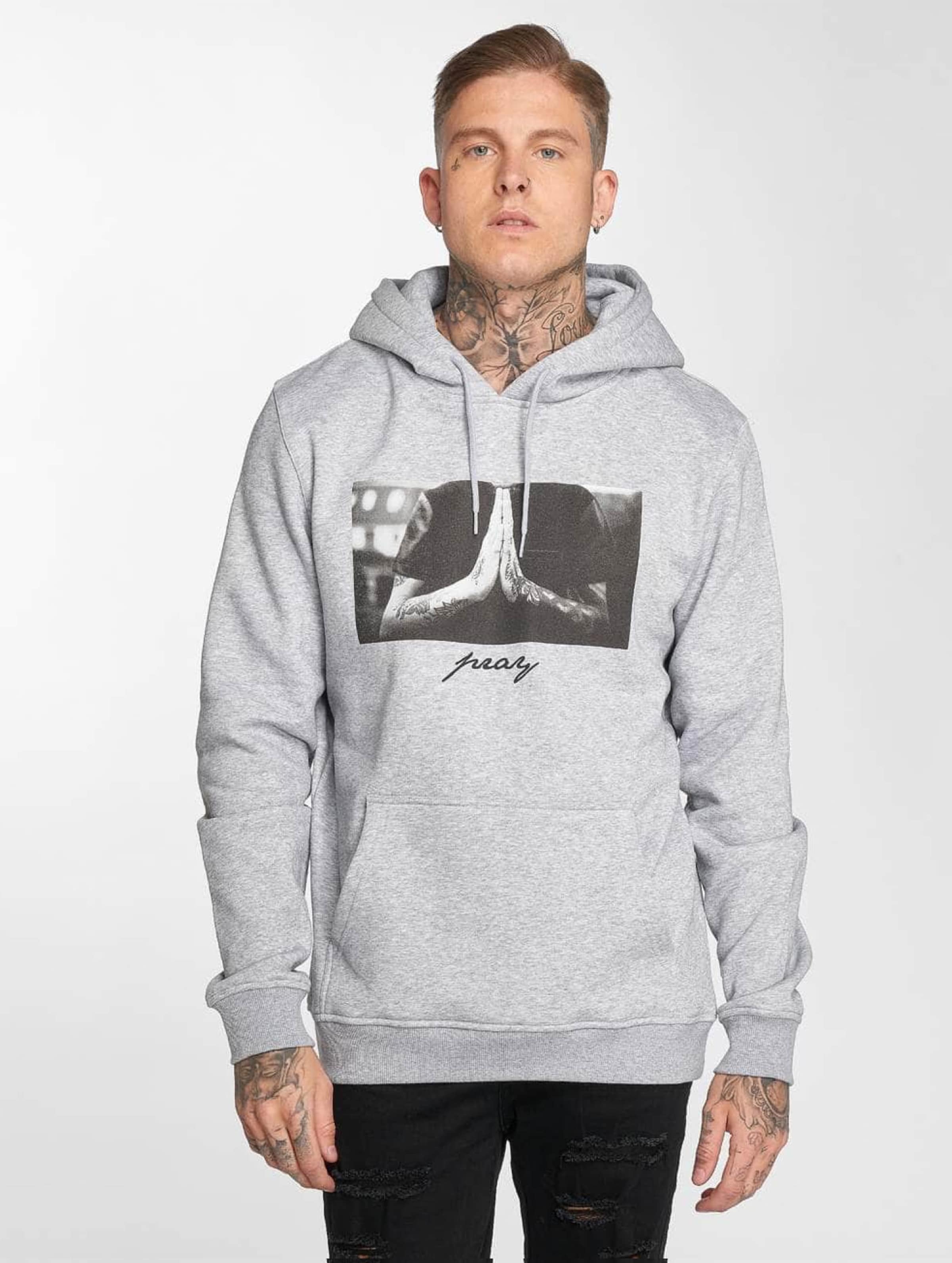 Mister Tee Pray Hoody Mannen op kleur grijs, Maat S