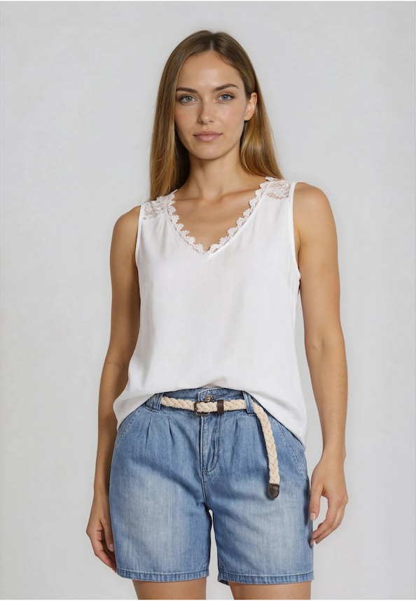 Cloud5ive Musselin Top mit Spitzeneinsatz-1
