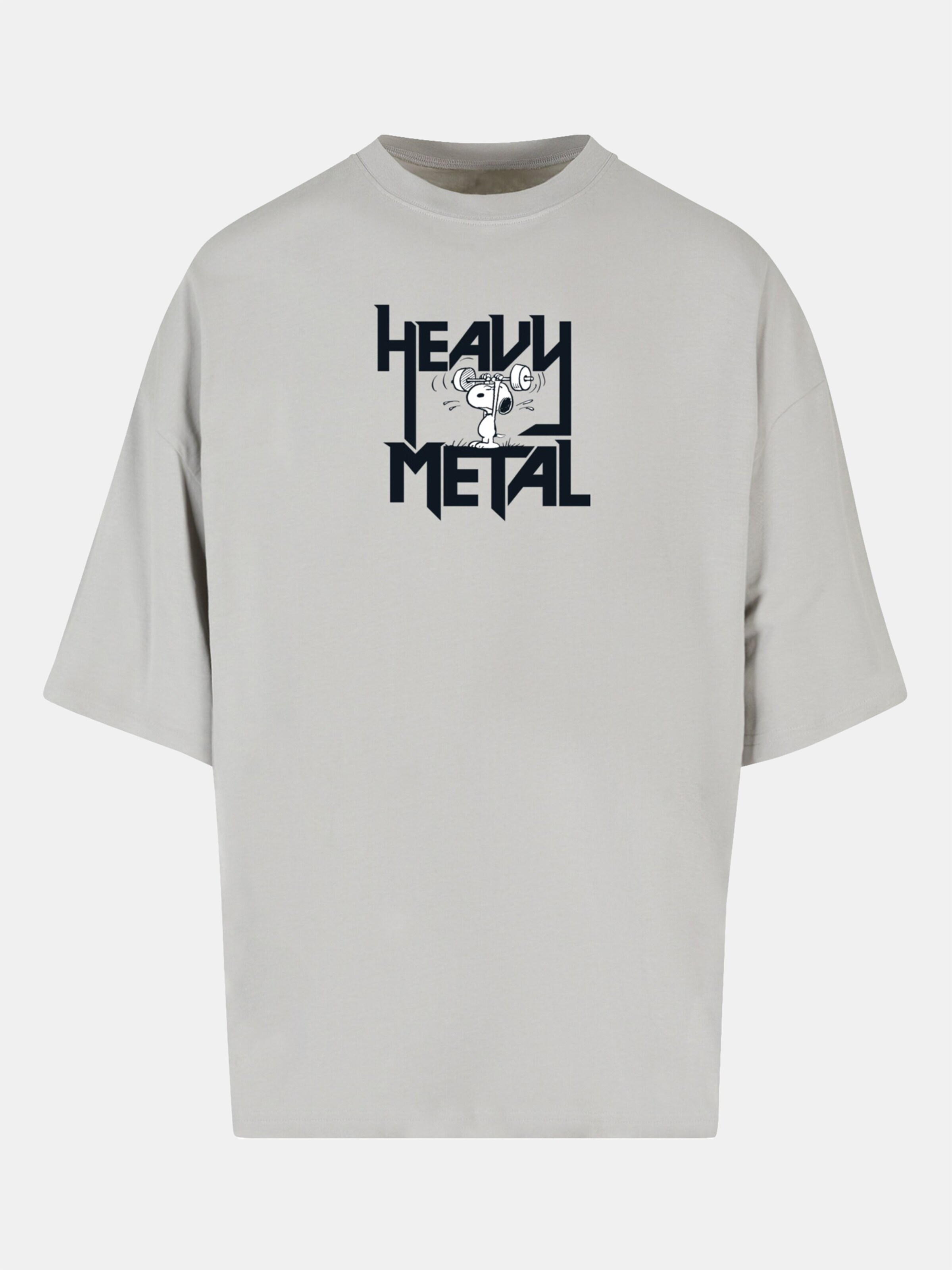 Merchcode Peanuts - Heavy Metal Huge Tee op kleur grijs, Maat M