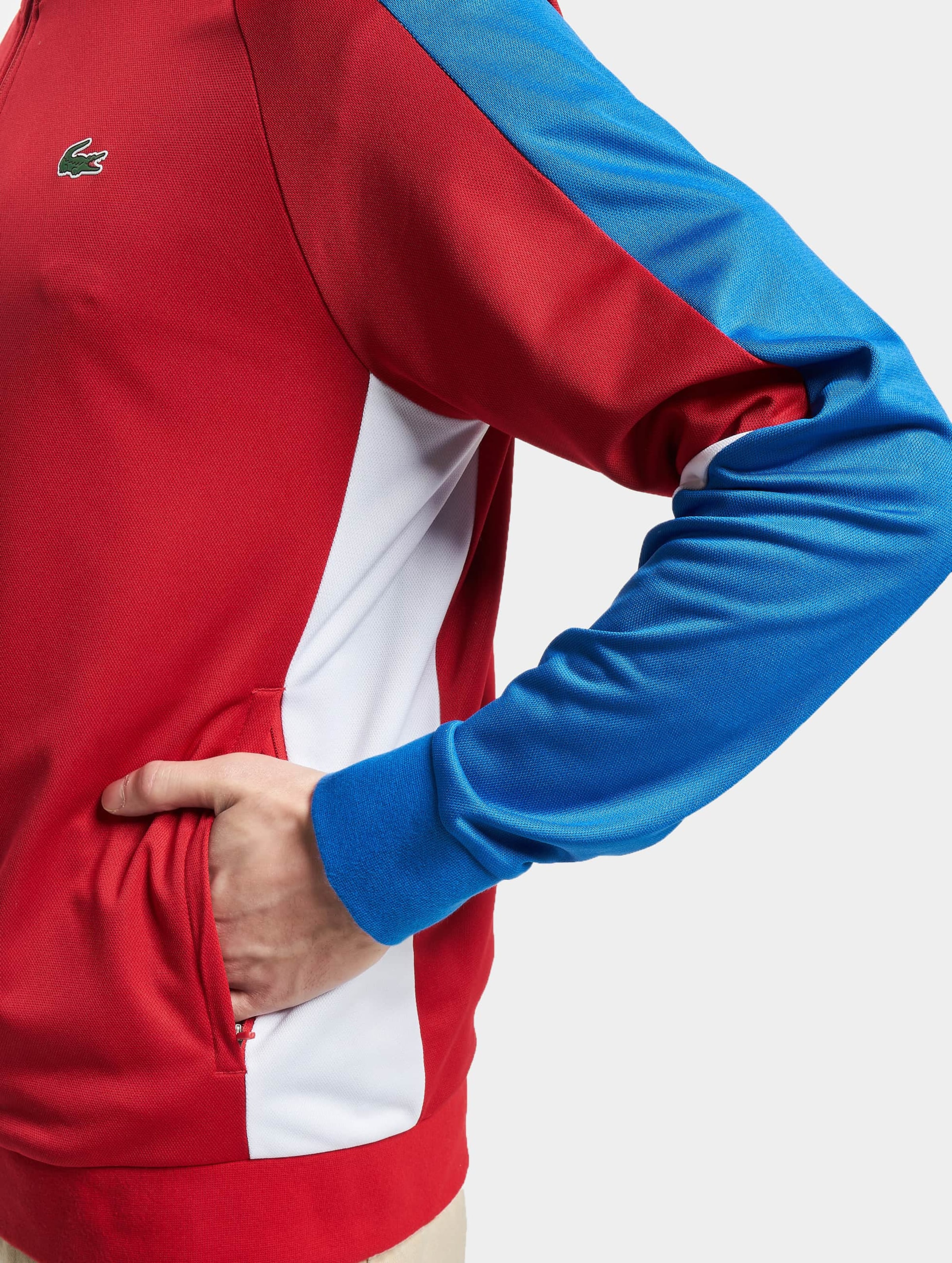 Red white and on sale blue lacoste jacket