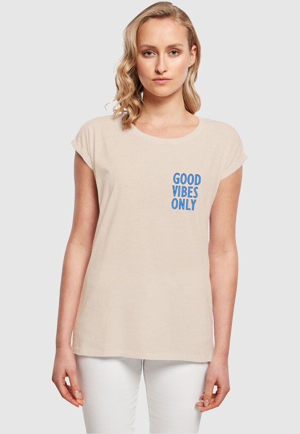Ladies Good Vibes Only Extended Shoulder Tee-0