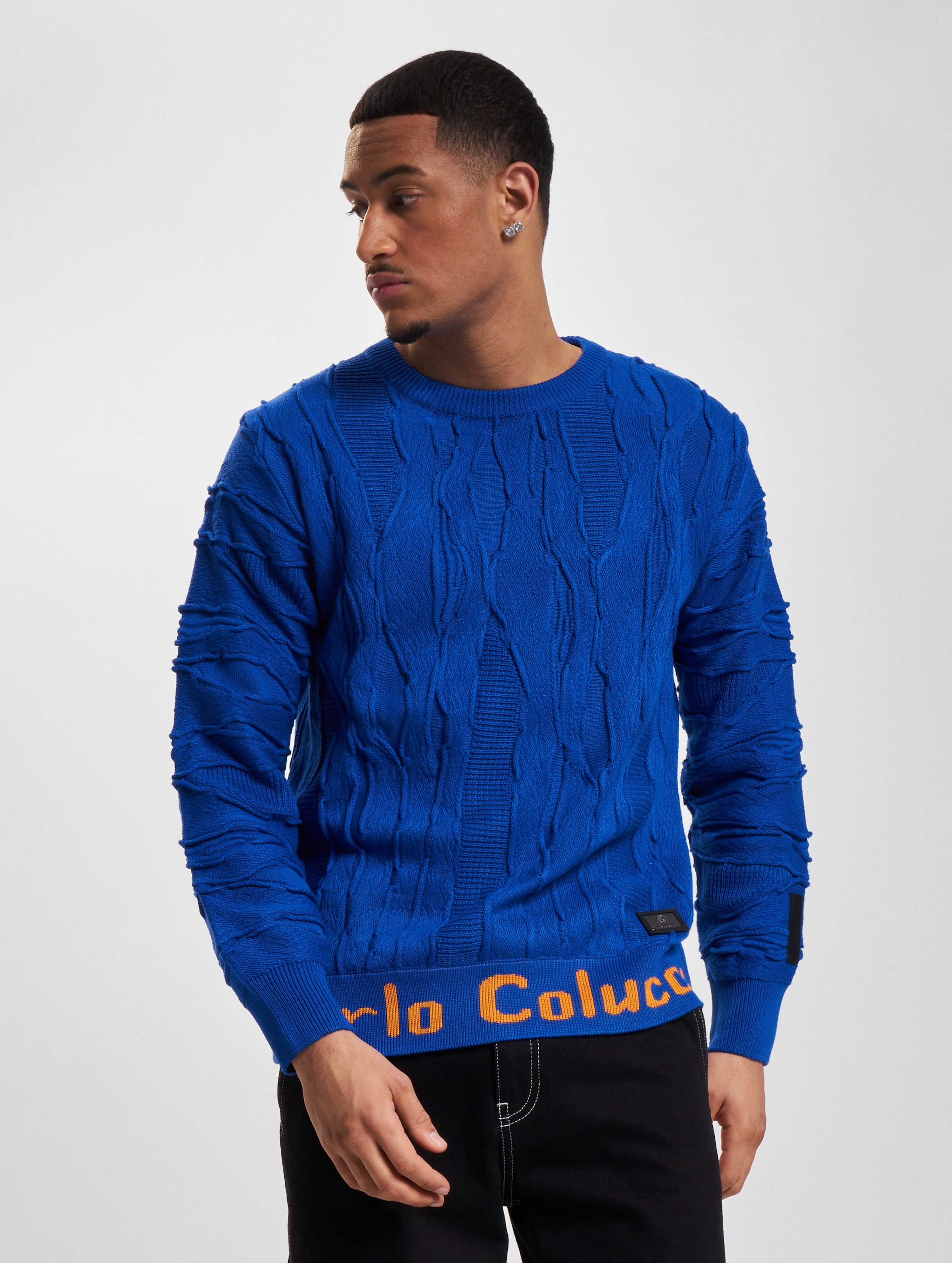 Carlo Colucci Pullover Mannen op kleur blauw, Maat L