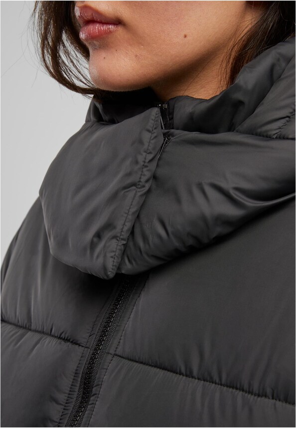 Ladies Hooded Collar Puffer Jacket-5