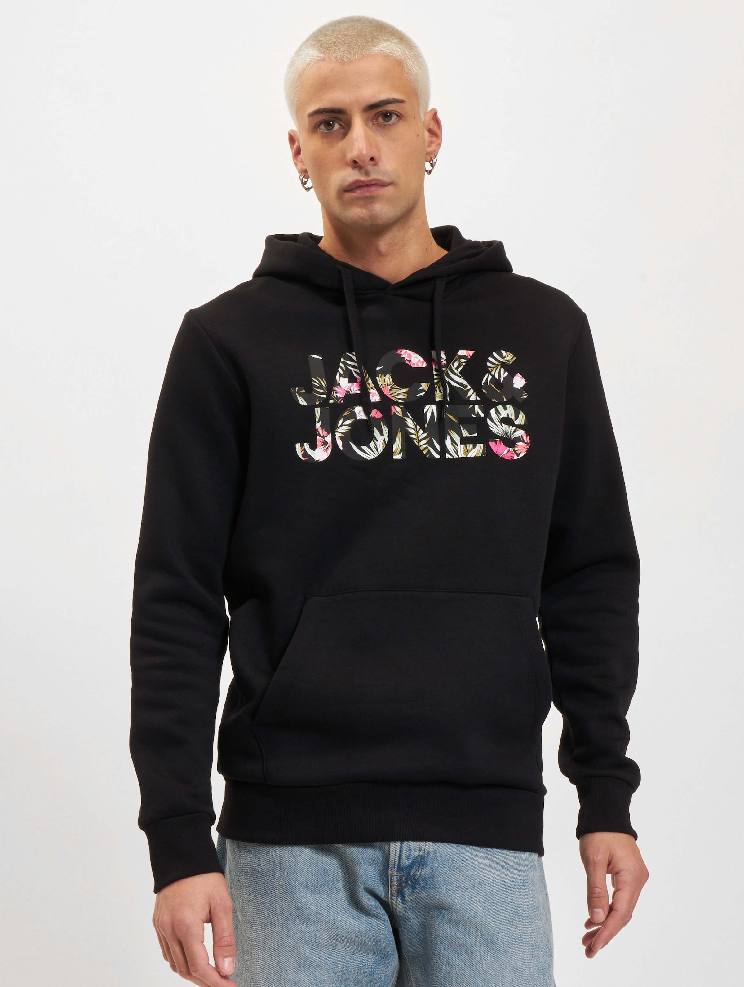 Jack & Jones Jeff Corp Logo Hoodie Mannen op kleur zwart, Maat XXL