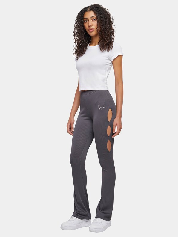 KK Small Signature Flared Leggings Bi-Color Rib-4