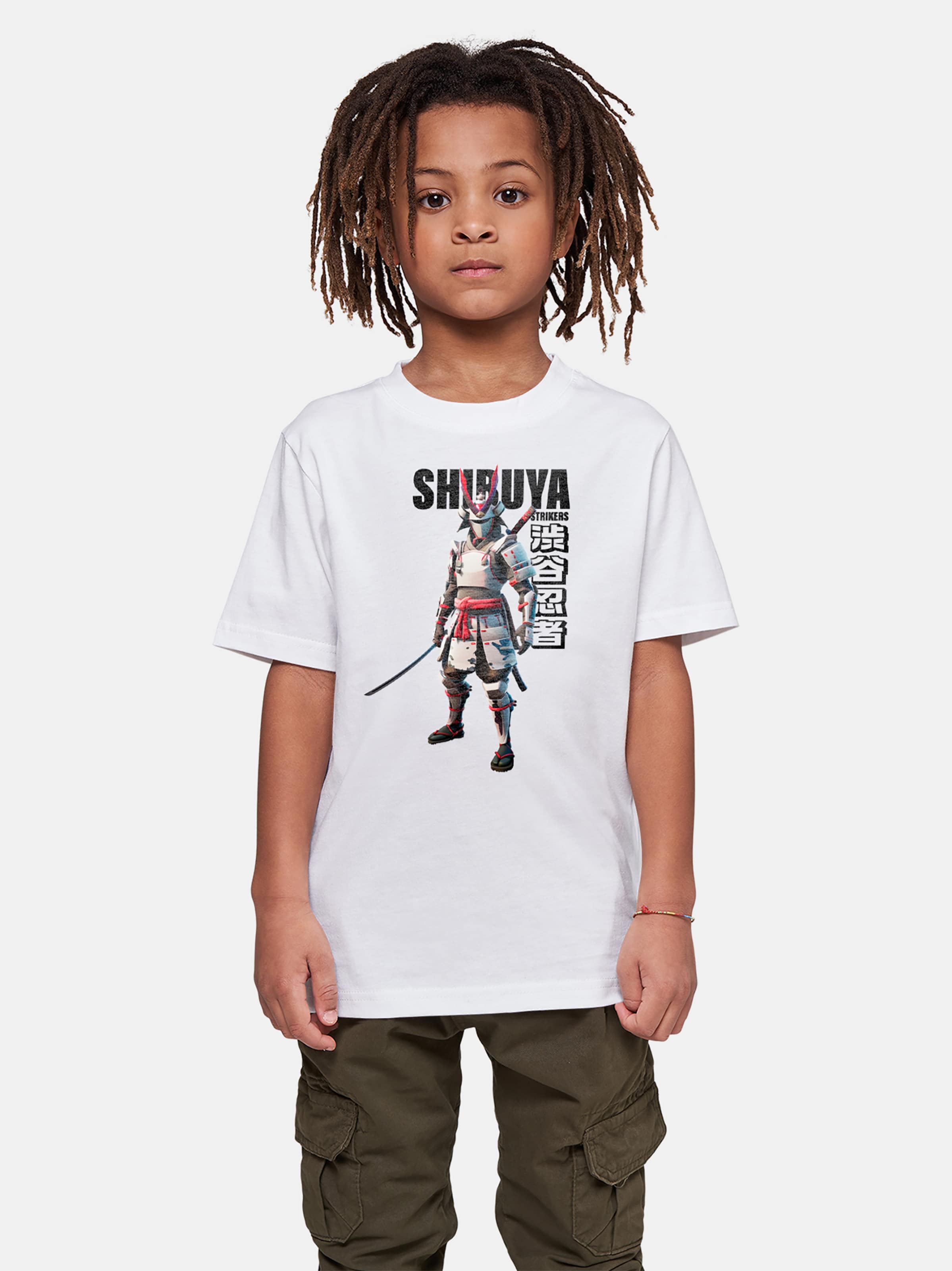 Mister Tee - Kids Shibuya Warrior Kinder T-shirt - Kids 146/152 - Wit