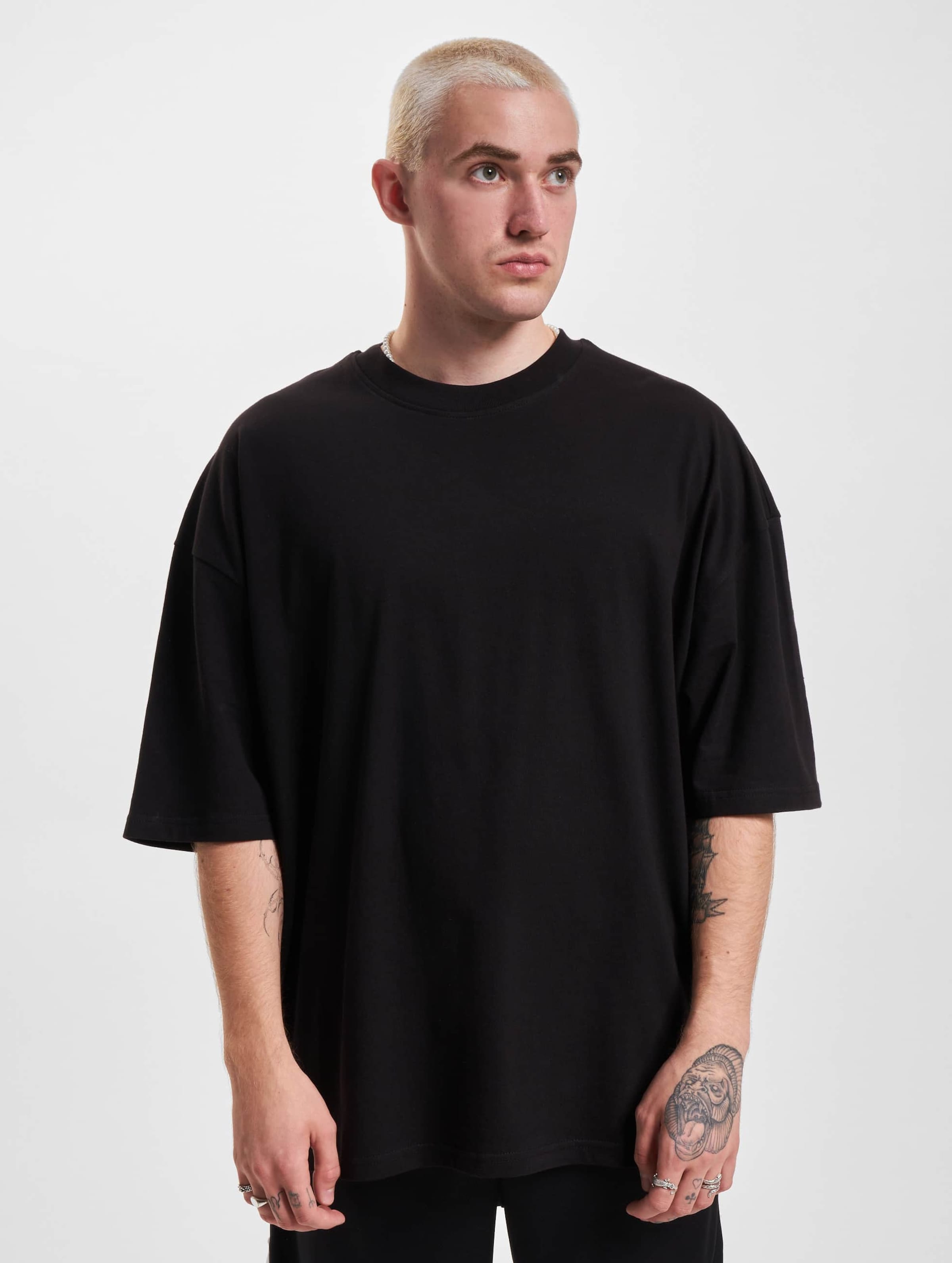 2Y Studios Basic Oversize Boxy T-Shirt Mannen op kleur zwart, Maat XL