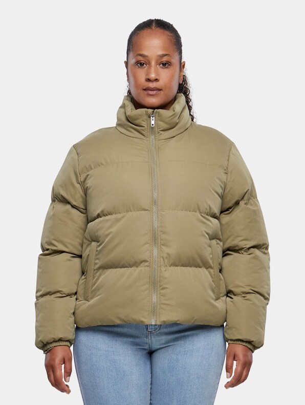 Ladies Short Peached Puffer Jacket-2