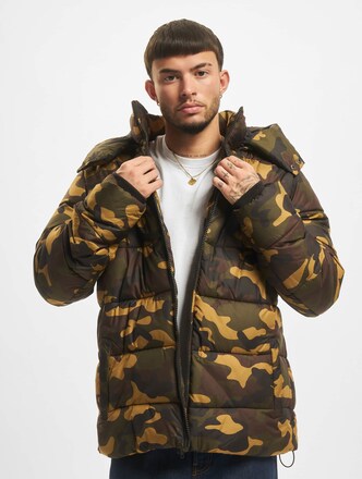 Urban Classics Hooded Camo Puffer Jackets