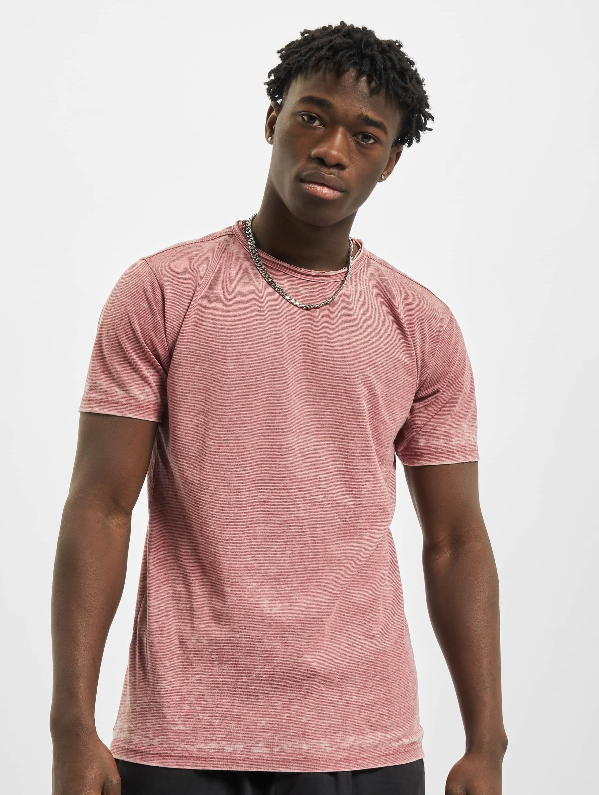 Urban Classics Stripe Burn Out Tee Mannen op kleur rood, Maat XL