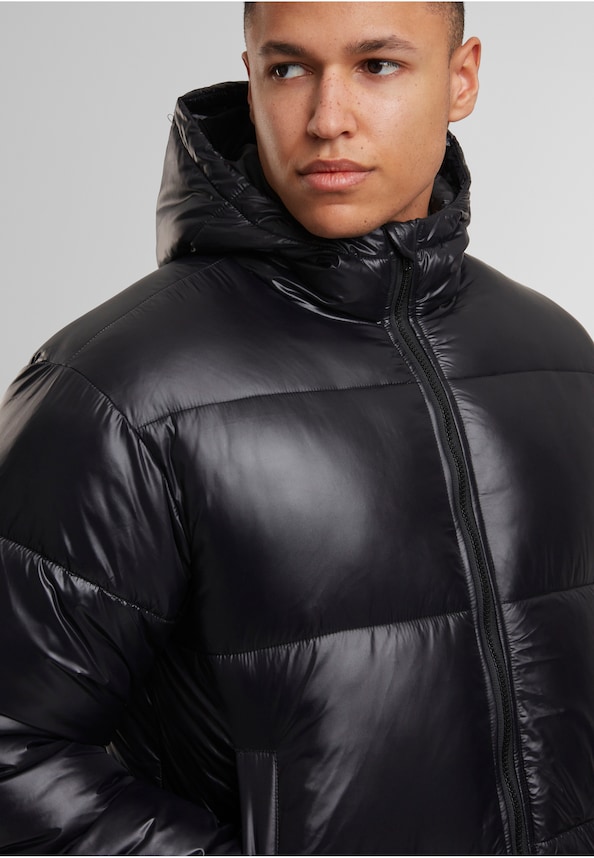 Shiny Puffer Jacket With Hood-3