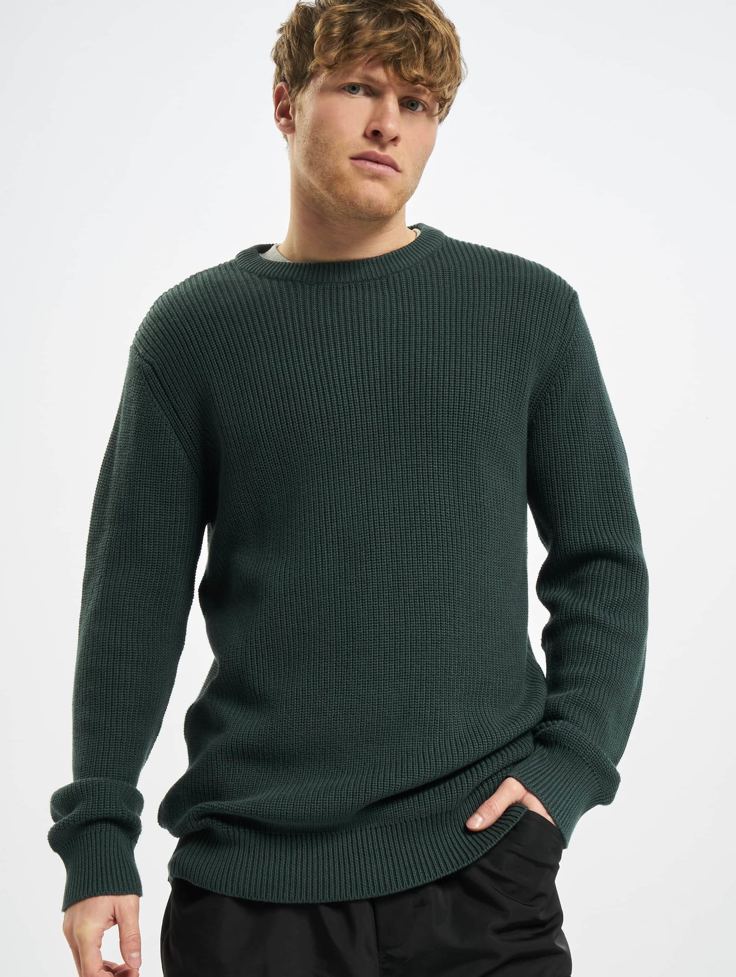 Urban Classics Cardigan Stitch Sweater Mannen op kleur groen, Maat S