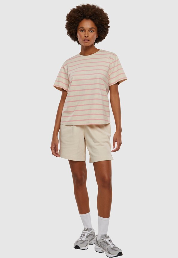 Ladies Striped Boxy Tee-3