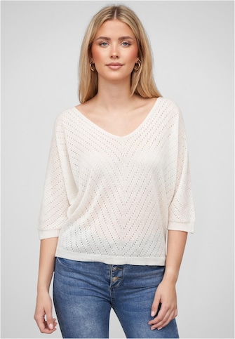 Cloud5ive Damen 3/4 Arm Top mit Fledermausärmeln und Lochmuster