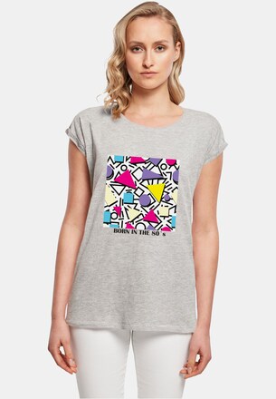 Ladies Geometric Retro Extended Shoulder Tee