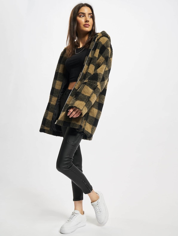 Ladies Hooded Oversized Check-4