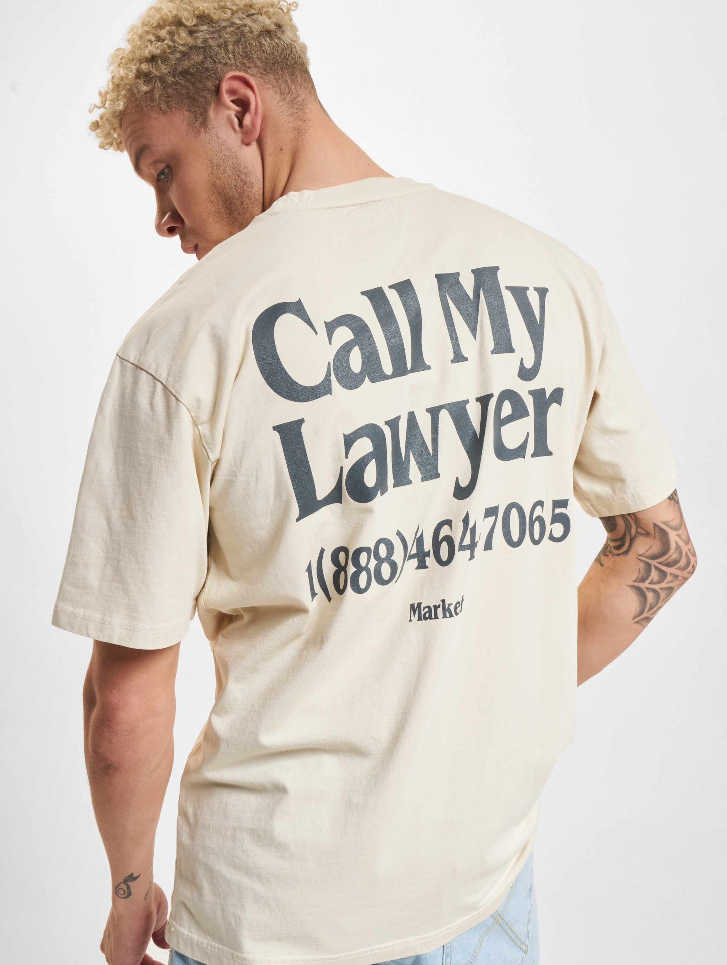Market Call My Lawyer T-Shirts Männer,Unisex op kleur beige, Maat L