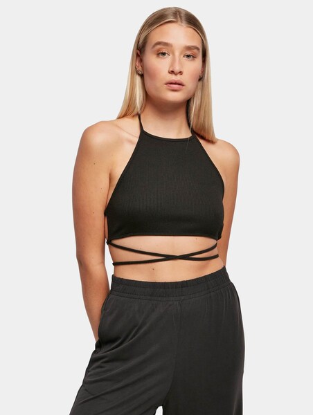 Urban Classics Ladies Rib Trapeze Cropped | DEFSHOP | 4972