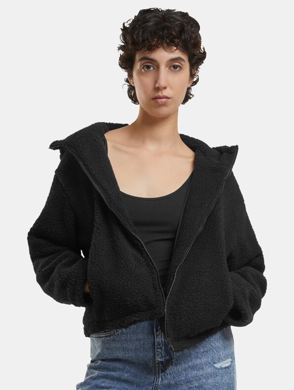 Ladies Short Hooded Sherpa-0