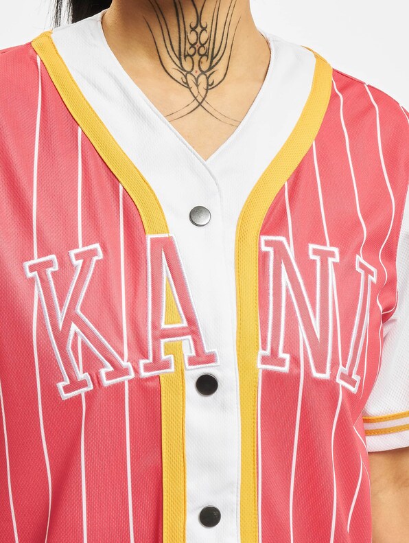 College Block Pinstripe Baseball Shirt-3