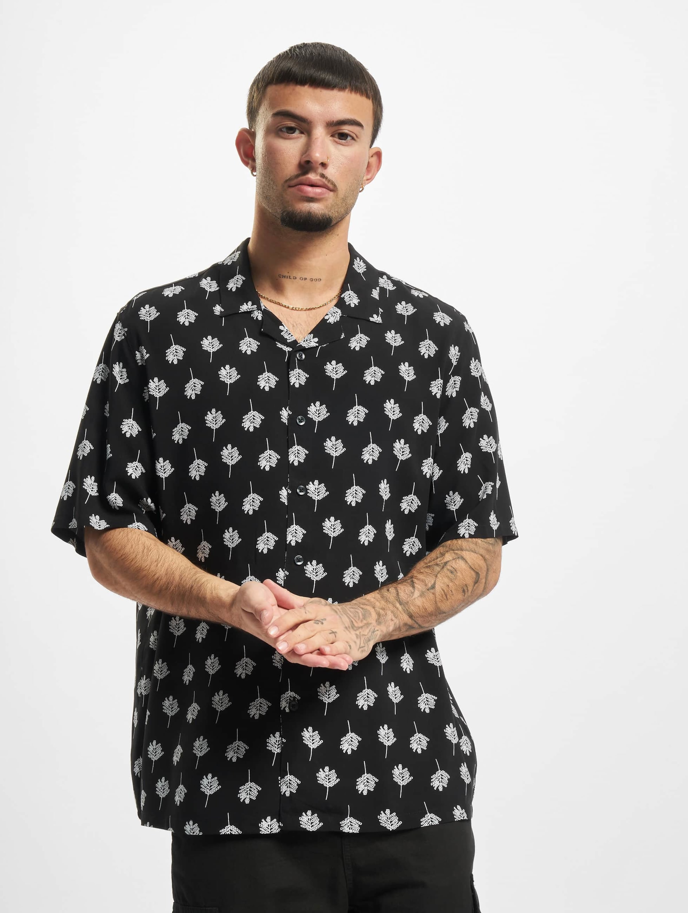 Urban Classics Viscose Resort Shirt Mannen op kleur zwart, Maat XXL