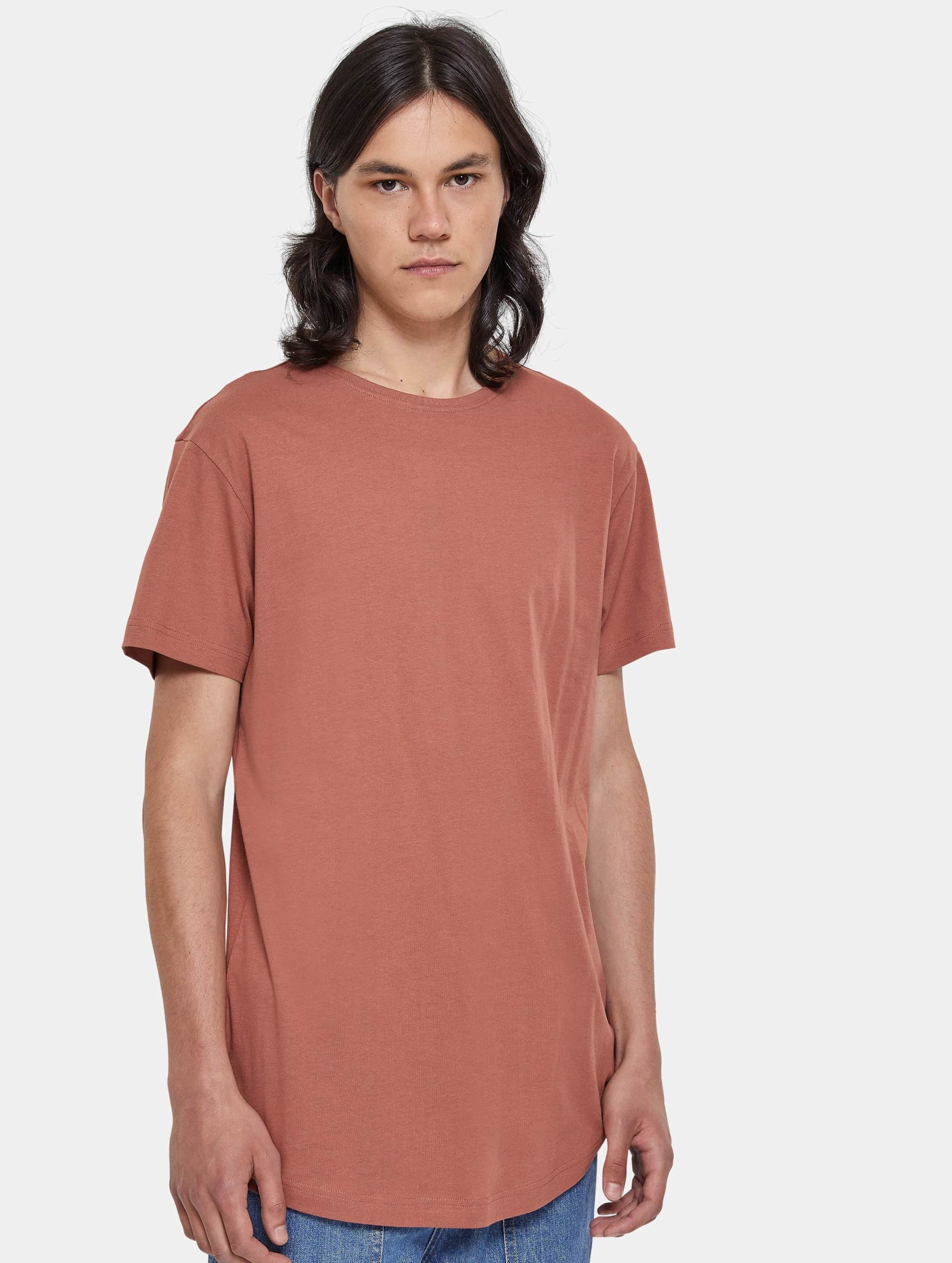 Urban Classics Heren Tshirt -4XL- Shaped Long Oranje