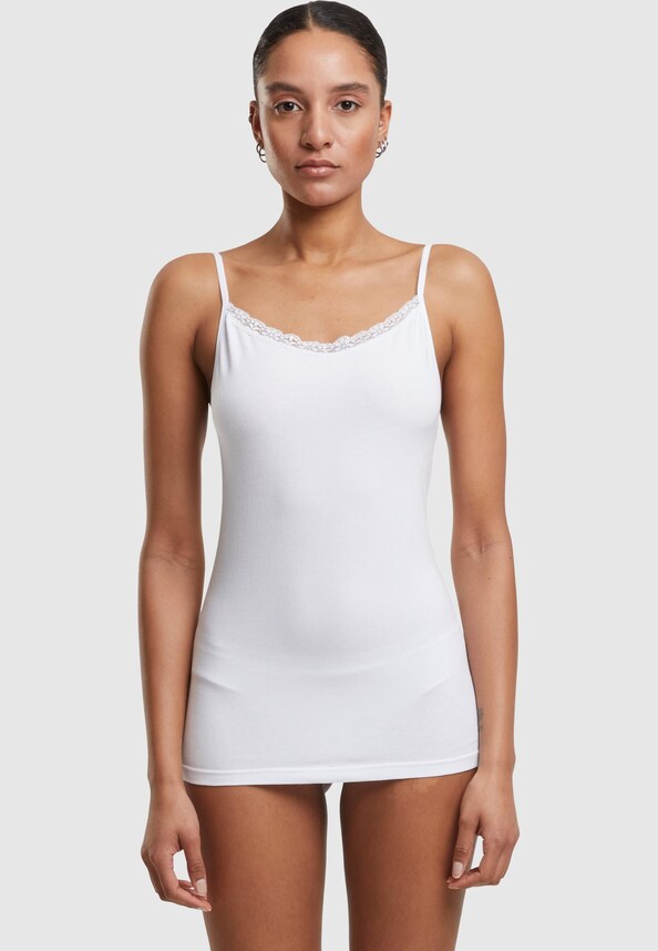 Ladies Basic Tank Top Cotton Lace 2-Pack-3