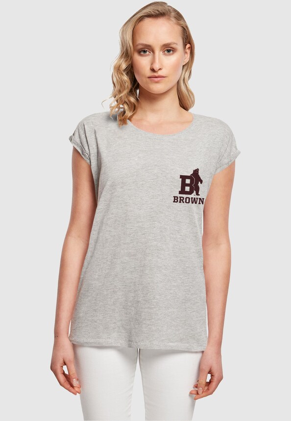 Ladies Brown University - Bear Initial T-Shirt-0