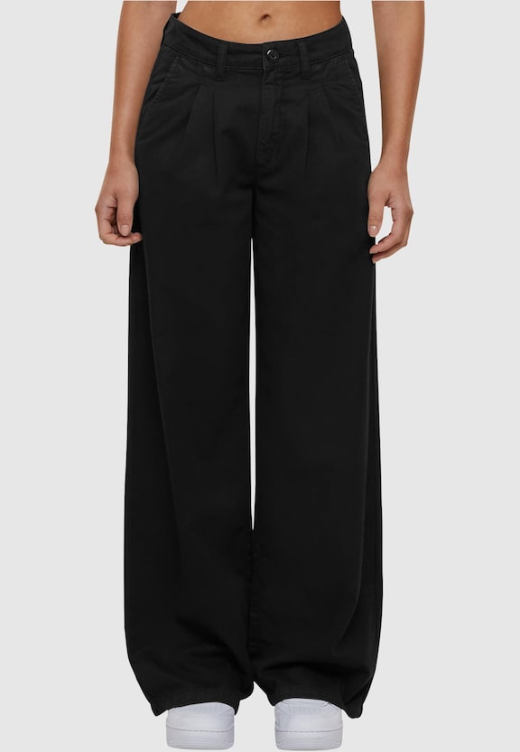 Ladies Organic Pleated Cotton Pants-0