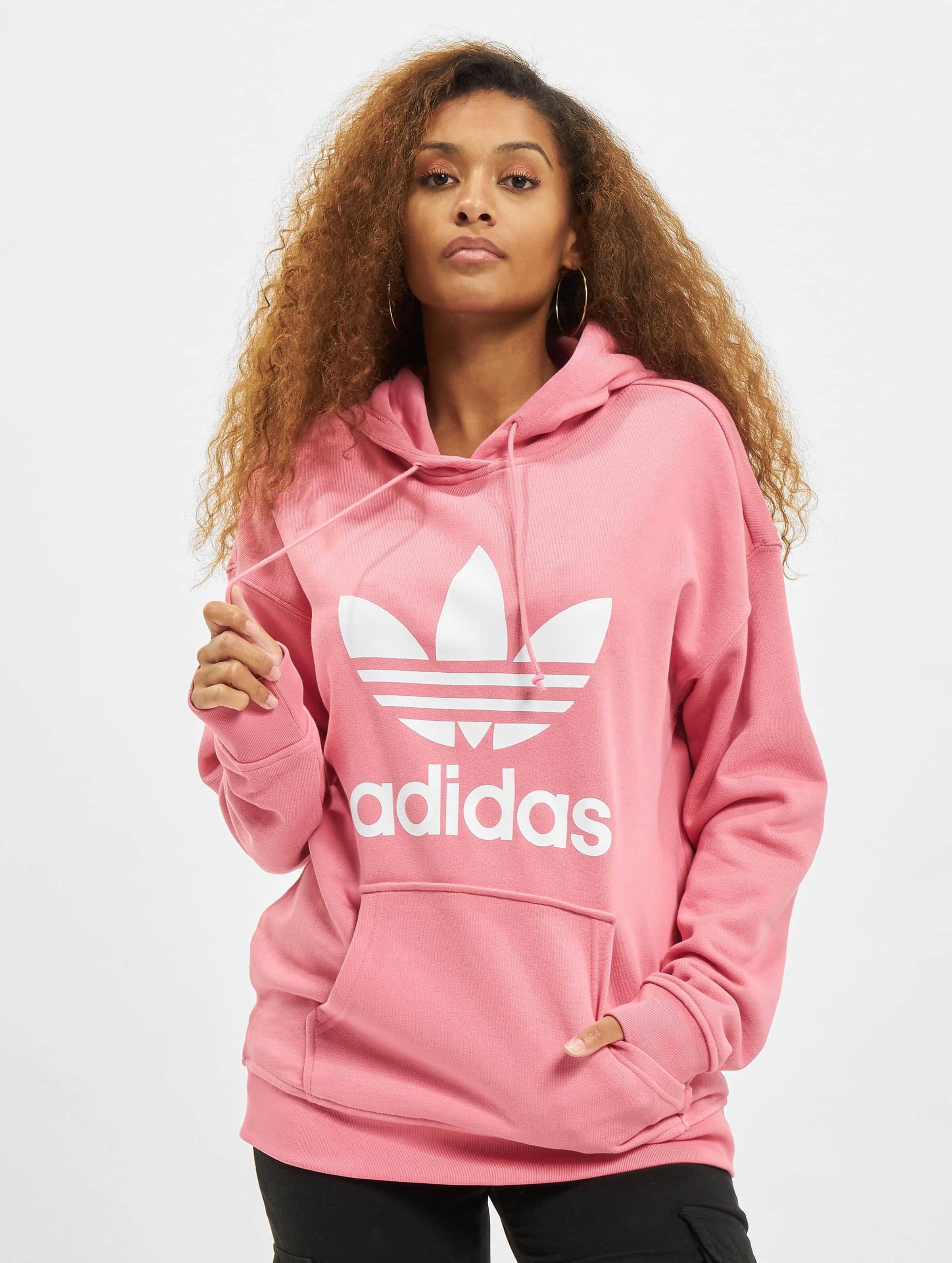 Adidas trefoil sale hoodie rosa