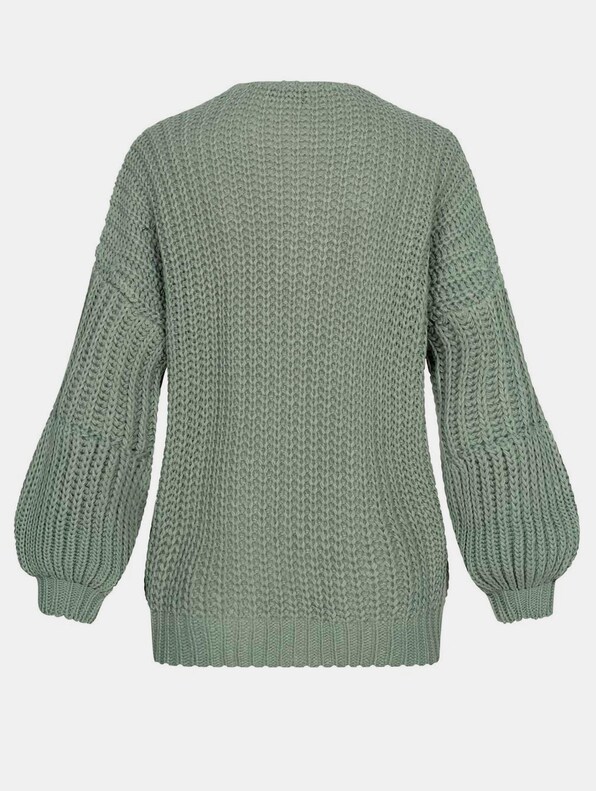 Cloud5ive Damen Grobstrick Cardigan mit Pufferärmeln-2