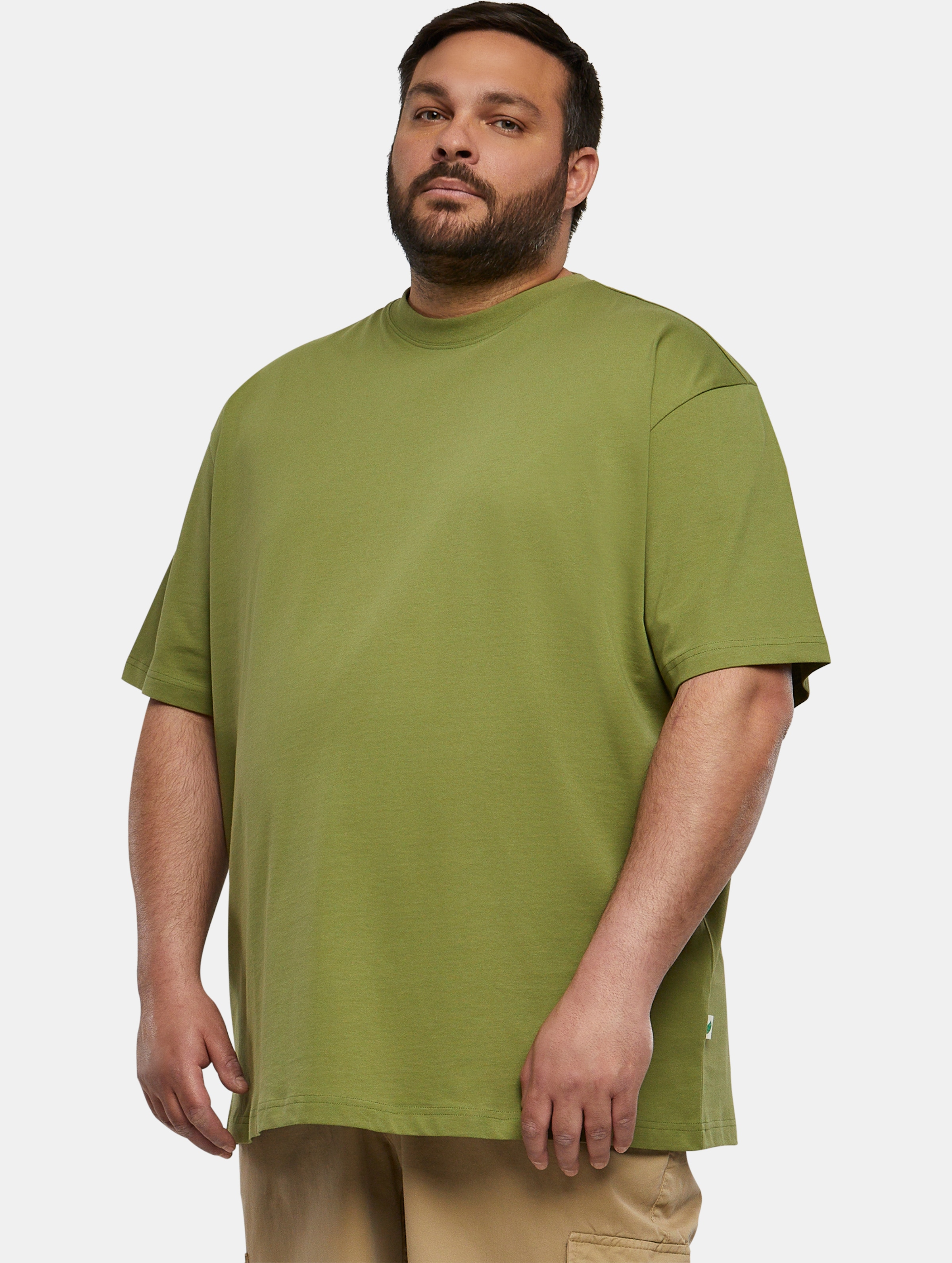 Urban Classics - Organic Tall Mens Tshirt - XXL - Olijfgroen