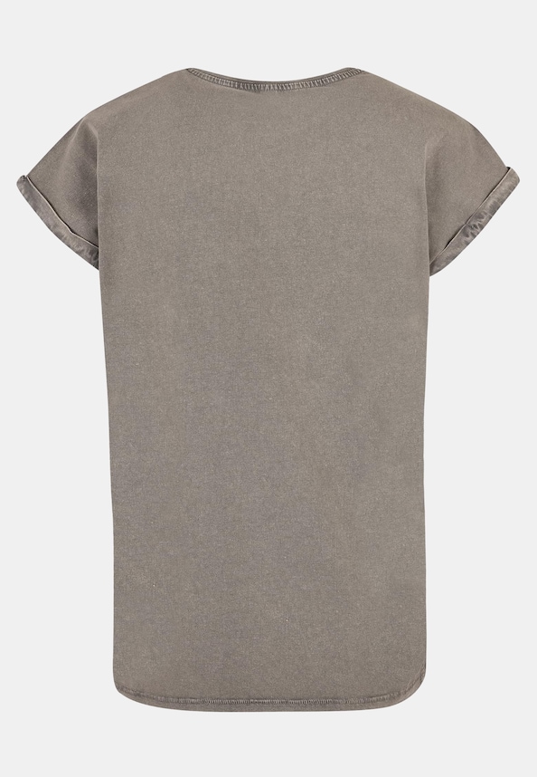 Ladies New York Wording - Acid Washed T-Shirt-1