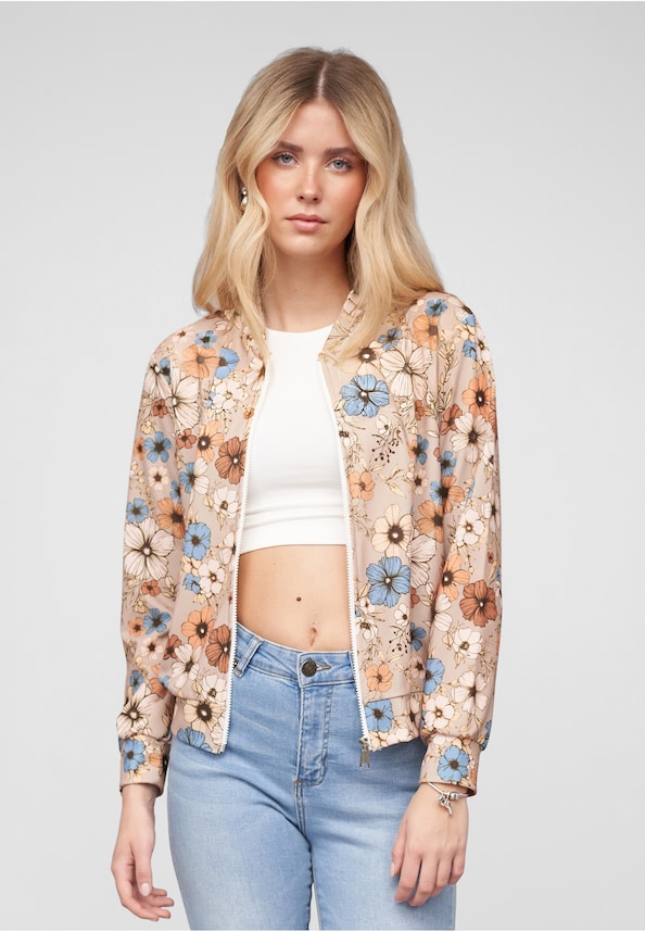 Blouson with All-Over Flower Print-0