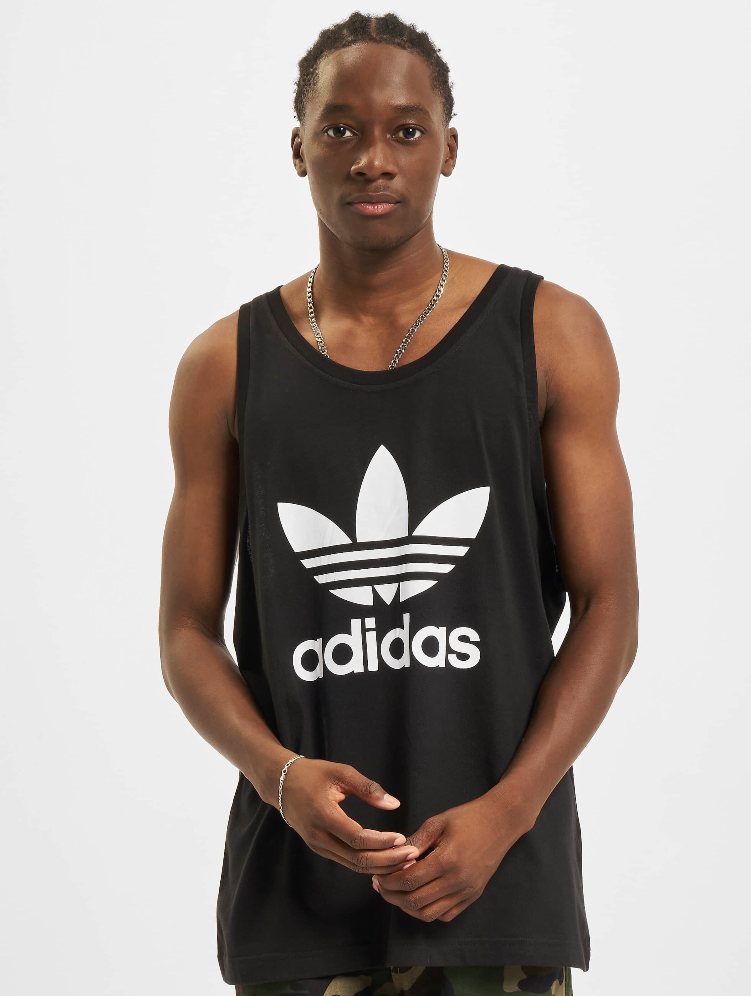 Adidas tank deals top trefoil