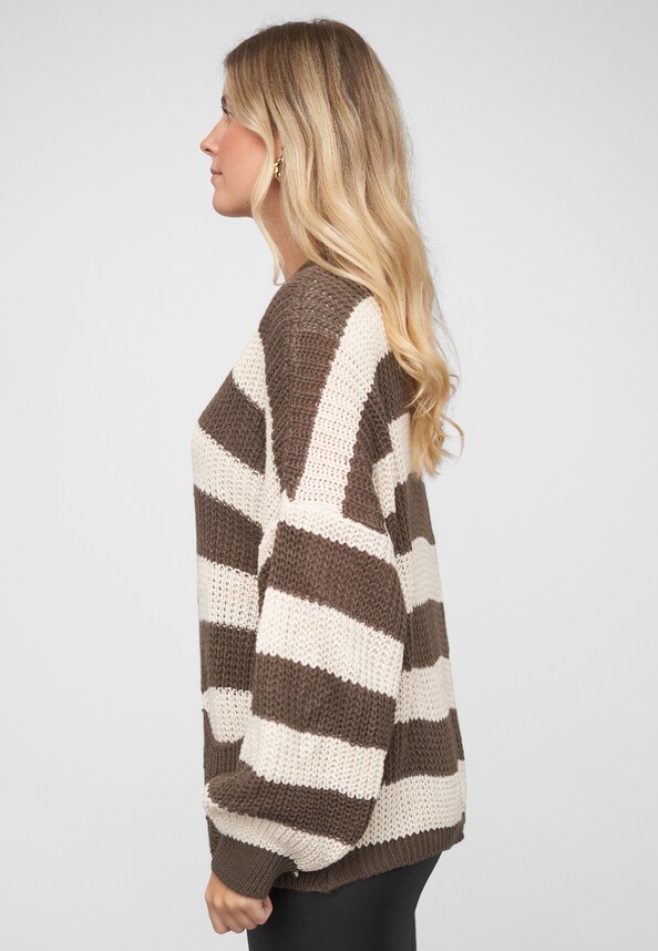 Knit Cardigan with stripes-2