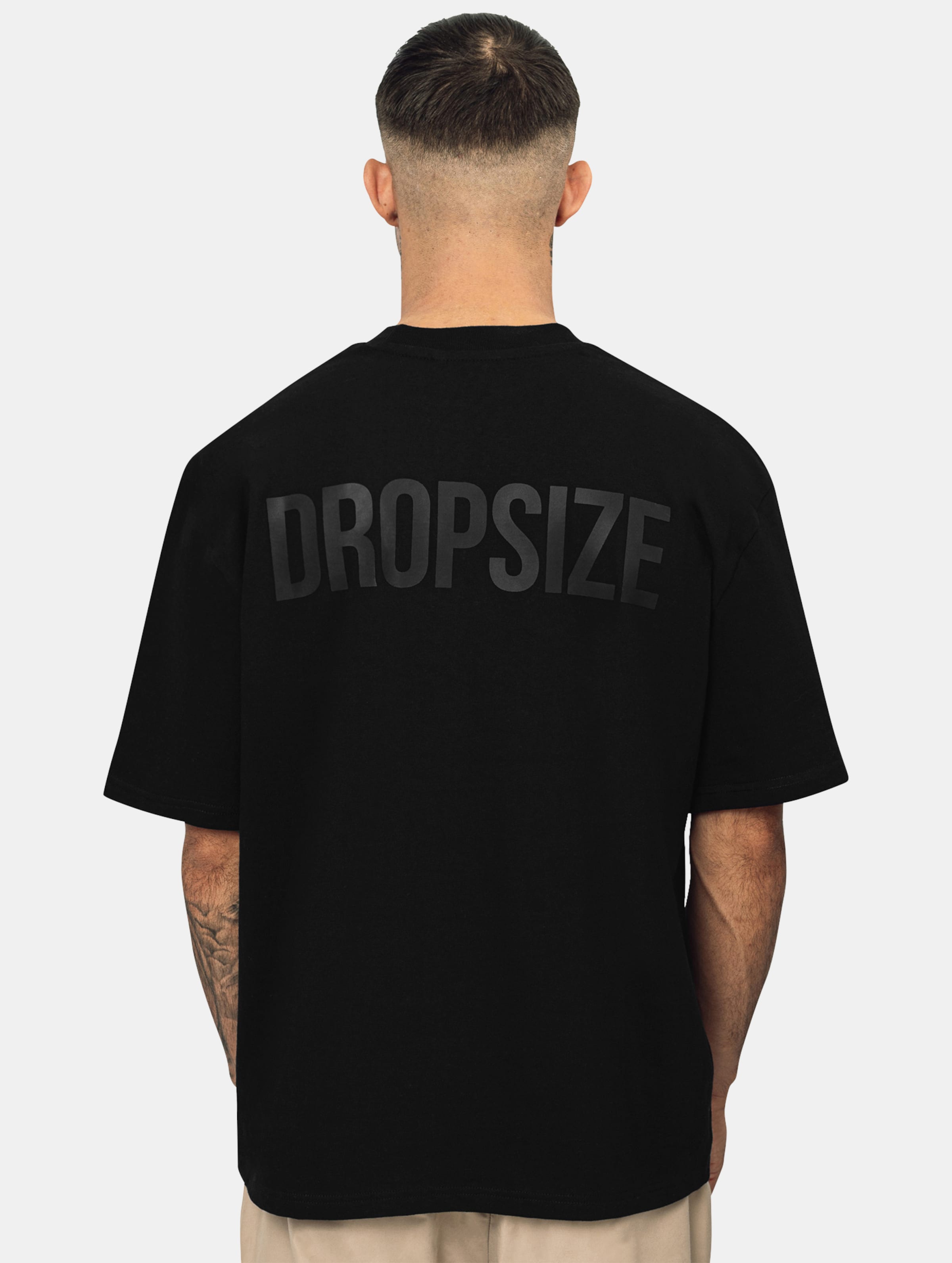 Dropsize Heavy Oversize HD Print T-Shirt op kleur zwart, Maat S