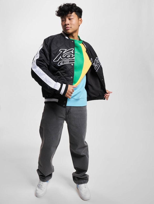 Karl Kani Varsity Padded Souvenir Jacket light black/white-5